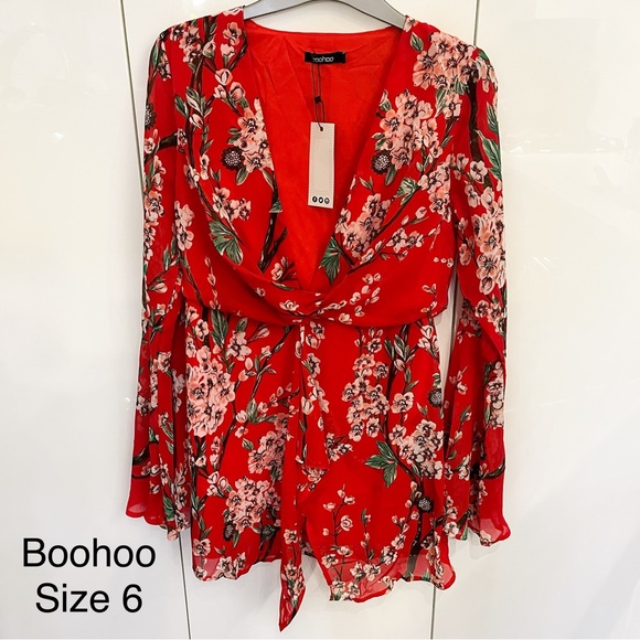 Red Floral Dress - Picture 1 of 1